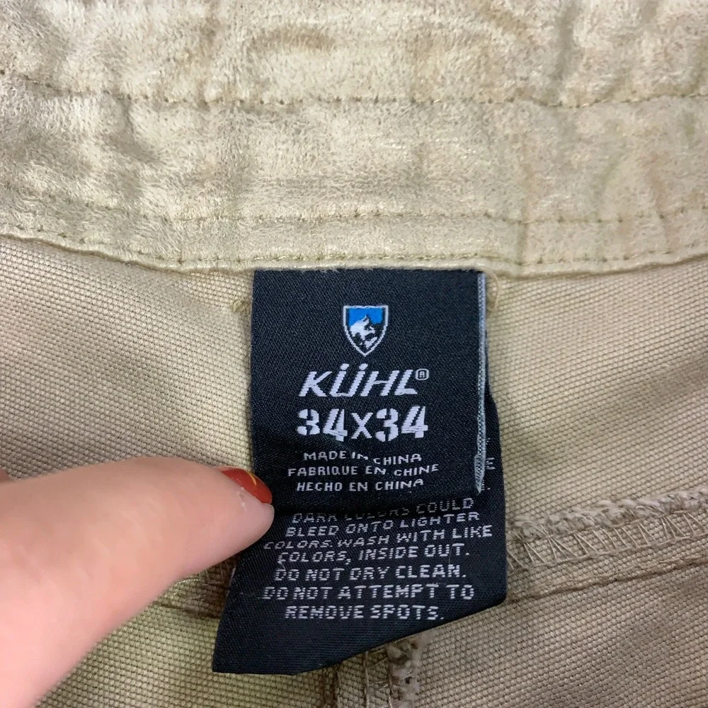 KUHL Kanvus Jean Pants Mens 34x34 Brown Outdoor Stretch Canvas Articulated Knee